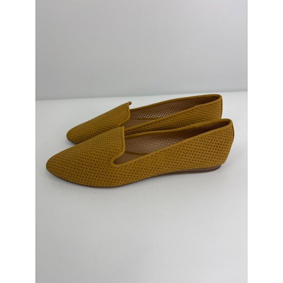 Market & Spruce June Smoking Flat Shoe Basket Weave Mustard Yellow Size 8 NWOB - Picture 4 of 8